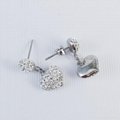 heart shaped 925 silver drop earrings with czech rhinestone decorated 4