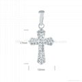 cross shape fashion sterling silver pendant jewelry for necklace and breaclets 2