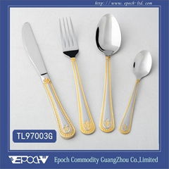 Middle-east countries style gold plate cutlery set 18/10