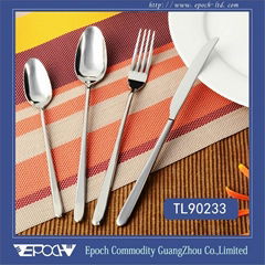 Long handle stainless steel cutlery set