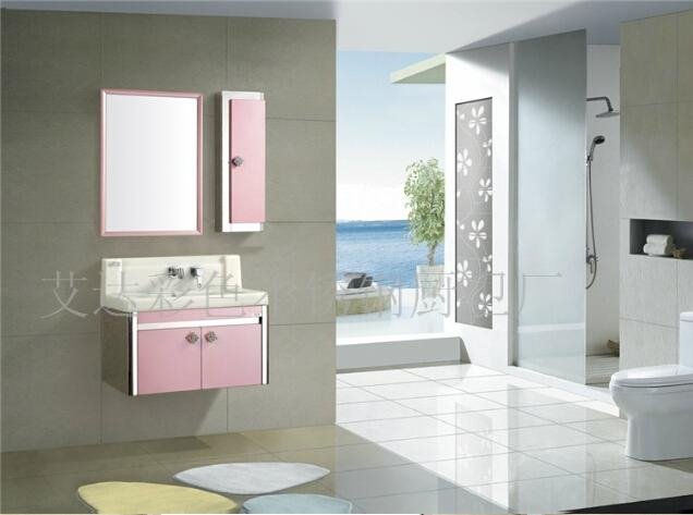 Modern design veneer bathroom cabinet 5