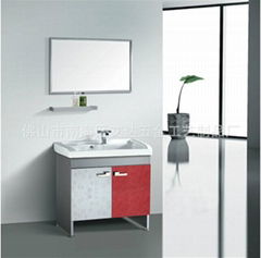 SGS guarantee black painting stainless steel modern bathroom cabinet