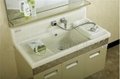 SGS guarantee golden painting stainless steel modern bathroom cabinets 5