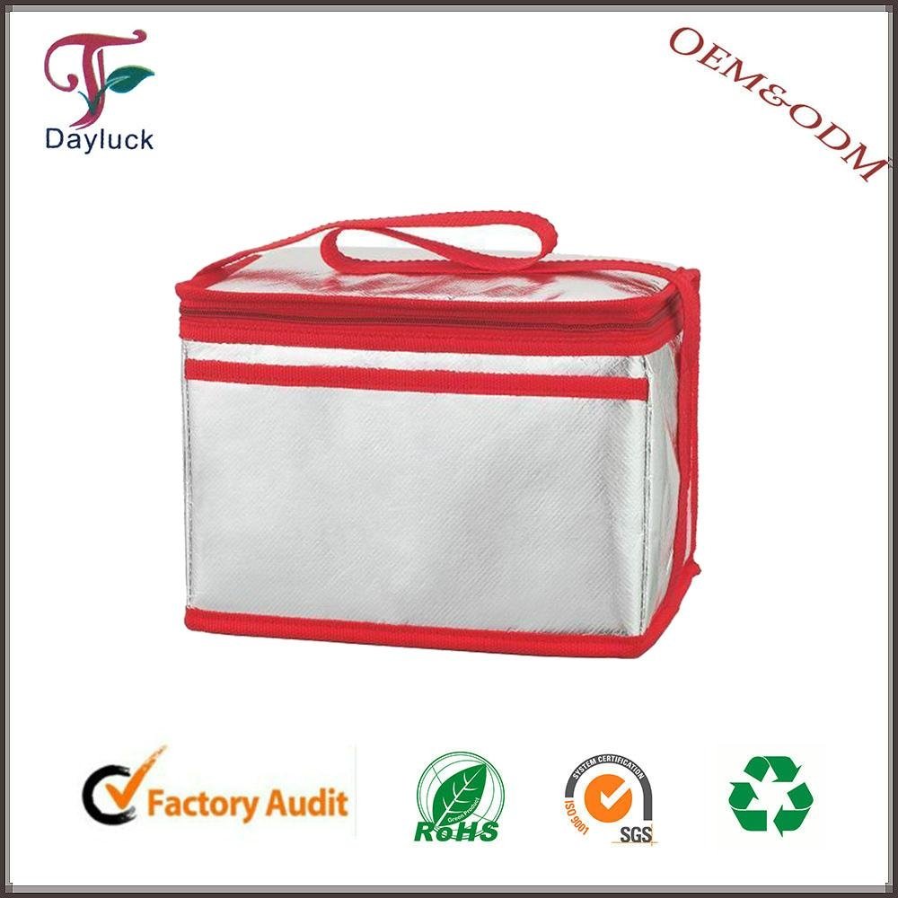 Lunch cooler bag recycle aluminium foil with durable hard liner 