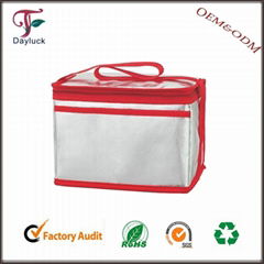 Lunch cooler bag recycle aluminium foil with durable hard liner