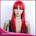 wholesale red brazilian hair full lace wig with bang