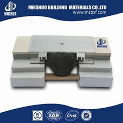 Floor expansion joint in construction with aluminum plate