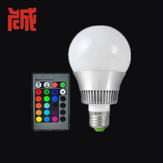 10W RGB led bulb lamp 16 color changes with remote controller  80mm diameter