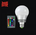 10W RGB led bulb lamp 16 color changes with remote controller  80mm diameter