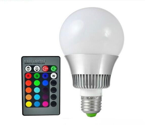 10W RGB led bulb lamp 16 color changes with remote controller  80mm diameter 2