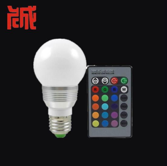 3W E27 RGB LED Light Bulb Lamp 24key Wireless Remote Controller Magic Lighting 