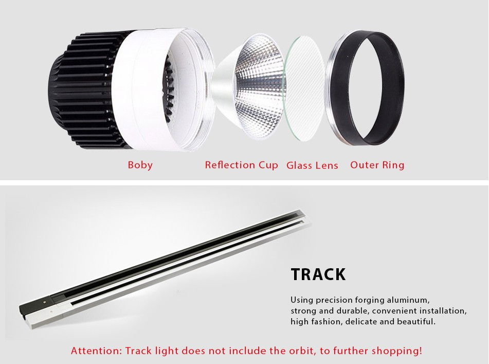 led track light 5w 7w 15w 20w 25w 30w with track rail  5