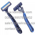 triple blade rubber handle disposable