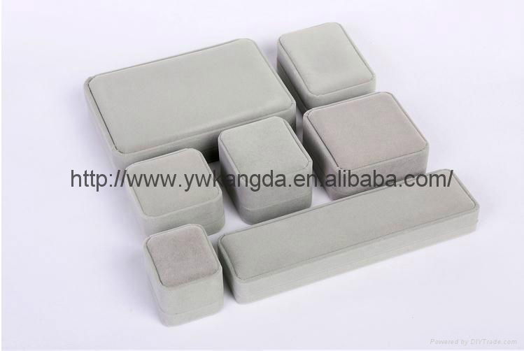 Luxury gray color velvet plastic box for ring for necklace for earring for watch