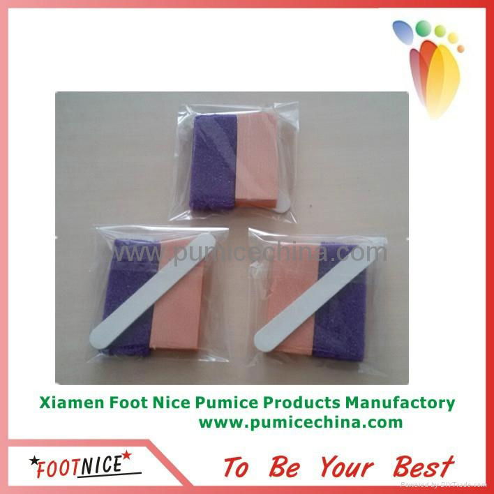 mini pedicure manicure nail filing  kit pumice set 2