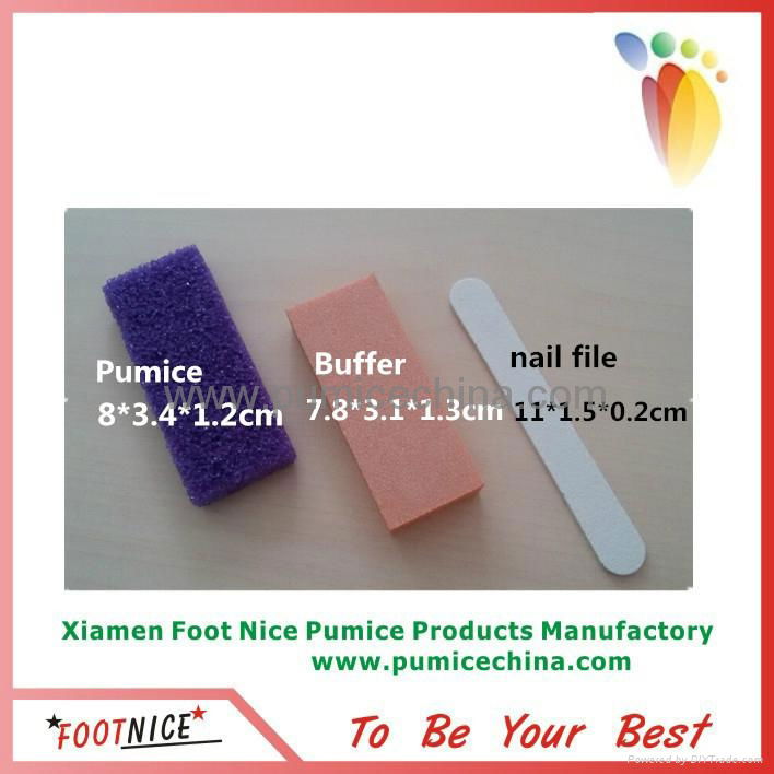 mini pedicure manicure nail filing  kit pumice set 4