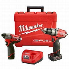 MILWAUKEE 2597-22 M12 FUEL 12 VOLT CORDLESS HAMMER DRILL IMPACT DRIVER KIT