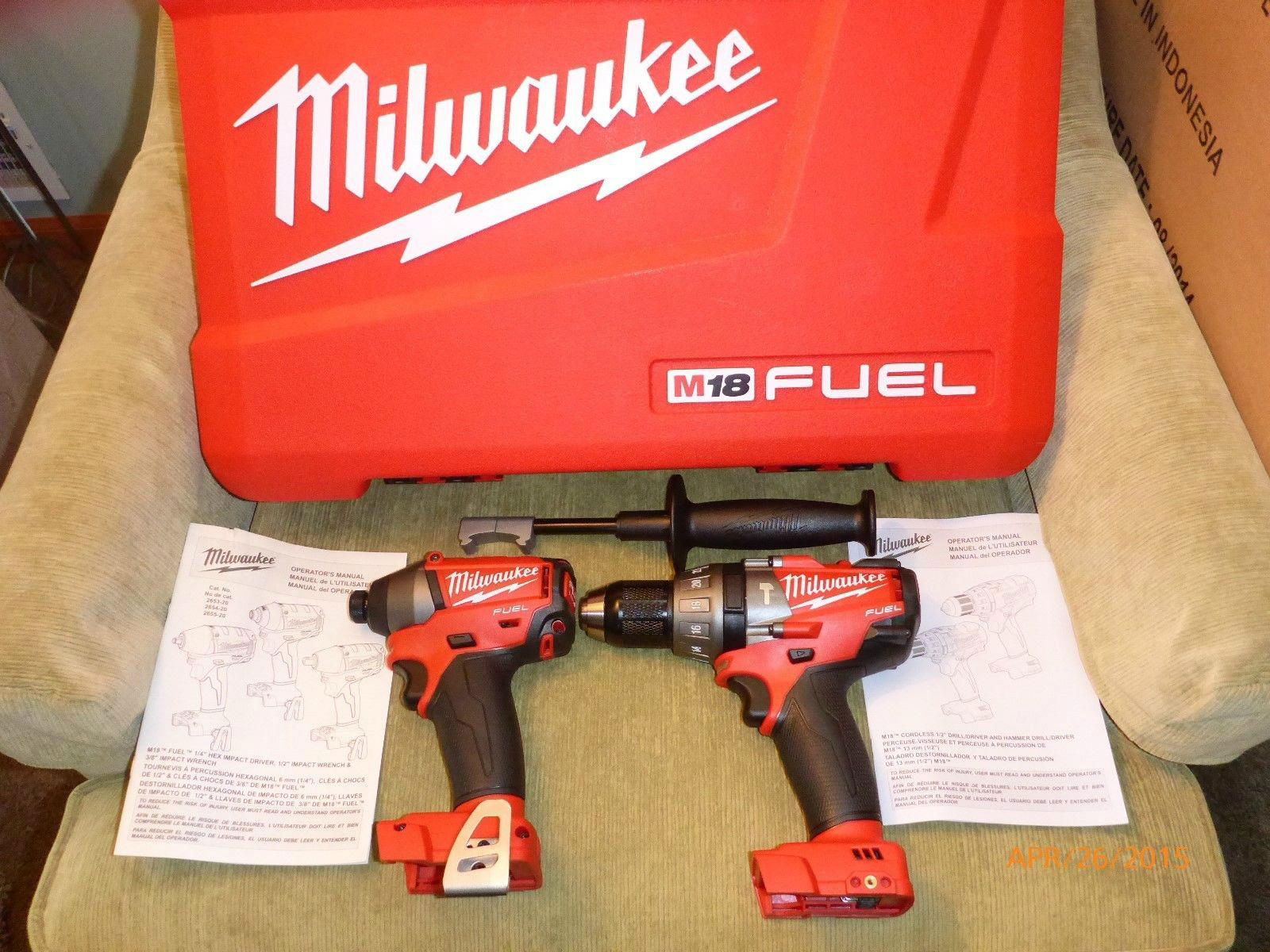 Milwaukee M18 Fuel 2604-20 Hammer Drill & 2653-20 Impact Driver