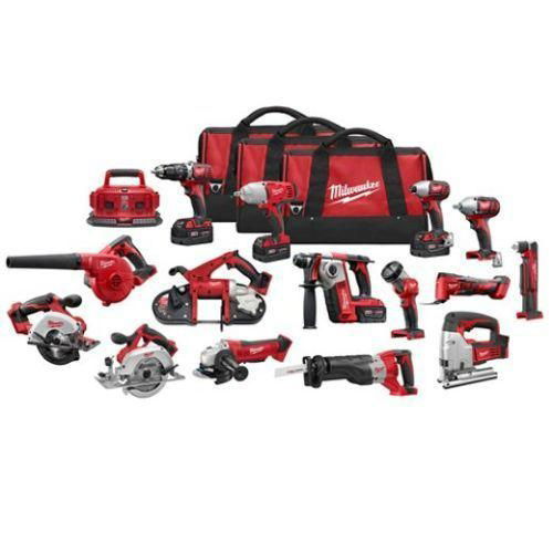 MILWAUKEE 2695-15 M18 18 VOLT DELUXE 15PC TOOL CORDLESS TOOL COMBO SET