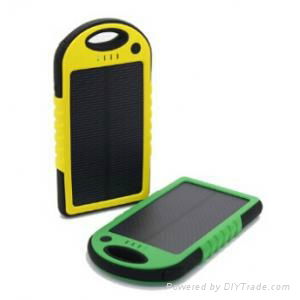 4000mAh Waterproof Solar power bank with dual USB port and LED light