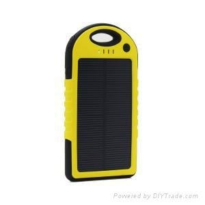 4000mAh Waterproof Solar power bank with dual USB port and LED light 2
