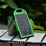 4000mAh Waterproof Solar power bank with dual USB port and LED light 4