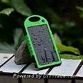 4000mAh Waterproof Solar power bank with dual USB port and LED light 4