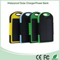 4000mAh Waterproof Solar power bank with dual USB port and LED light 5