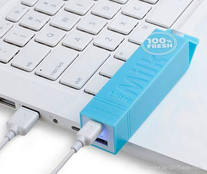 2000mAh Milk Power Bank with 1pcs 18650 4