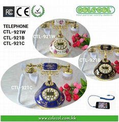 Retro style telephone with mobile call listening function