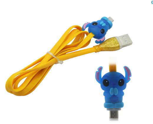 Lovely Cartoon Character LED Charging and Data Traferring Micro USB Cable 3