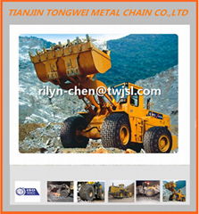 Wheel loader tyre protection chain 