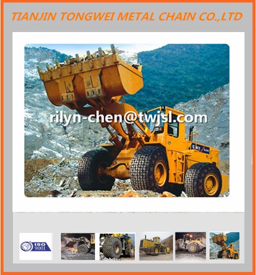 Heavy mining tire protection chain 