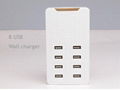 Multi 8 USB Wall charger for mobile phone and tablet pc