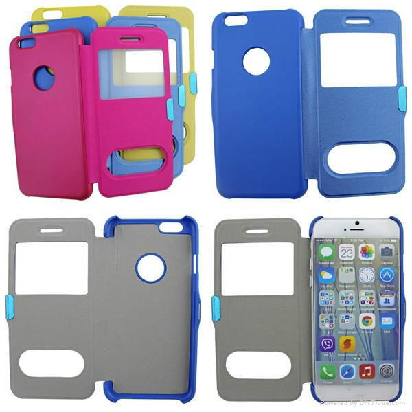 Pure color double window phone case from SAYWIN