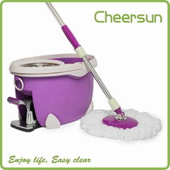 stainless steel basket big bucket microfiber head 2015 spin mop