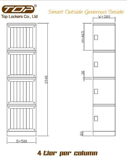 Four Tier Storage Lockers ABS Plastic Navy  2