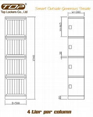 Four Tier Beach Lockers ABS Plastic Green