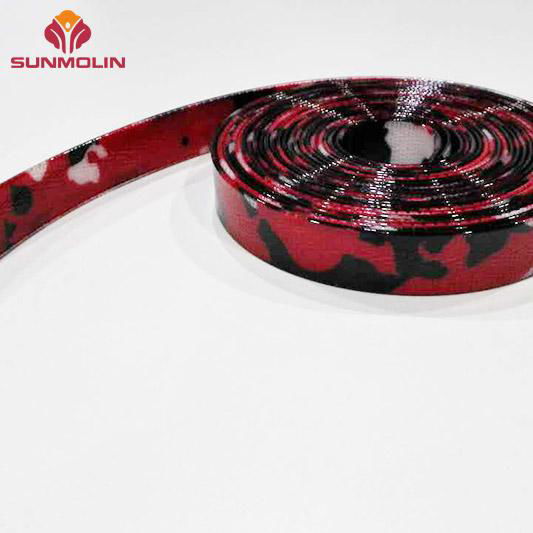 Camouflage red tpu / pvc coated nylon webbing