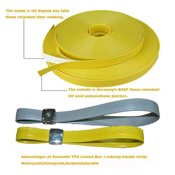 TPU coated bus safety handles