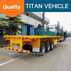 TITAN 3 axle 40ft Flatbed Trailer with 40ton 60 ton loading capacity