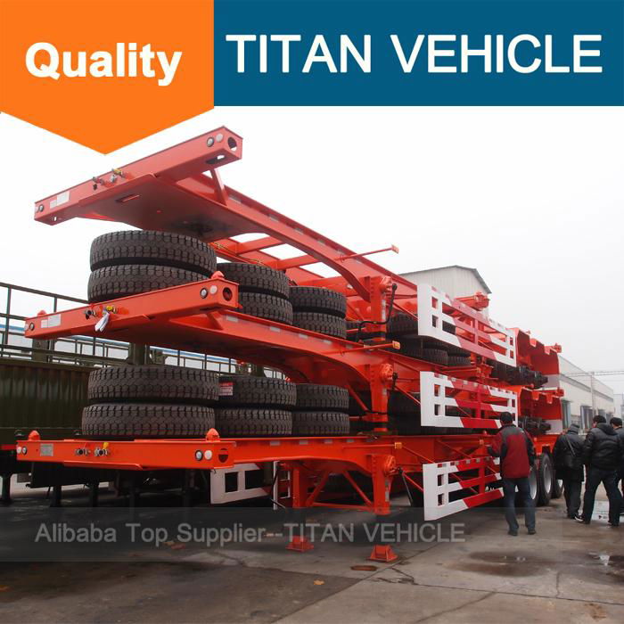 TITAN 3 axle 20ft 40ft Container Chassis Skeletal Semi Trailer 2