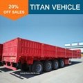 TITAN 3 Axle 4 axle 40 ton 60 ton Side Wall Flatbed Semi Trailer with dropside 2