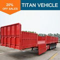 TITAN 3 Axle 4 axle 40 ton 60 ton Side Wall Flatbed Semi Trailer with dropside 3
