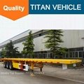 TITAN Tri Axle 40 ton 60ton Flat Bed Trailer for carrying 40ft container 4