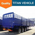 TITAN 3 Axles 40 ton 60 ton Side Wall Flatbed Fence Semi Trailer for carrying 40