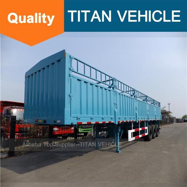 TITAN 3 Axles 40 ton 60 ton Side Wall Flatbed Fence Semi Trailer for carrying 40 5