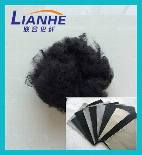 factory sell recycled black color polyester staple fiber 2