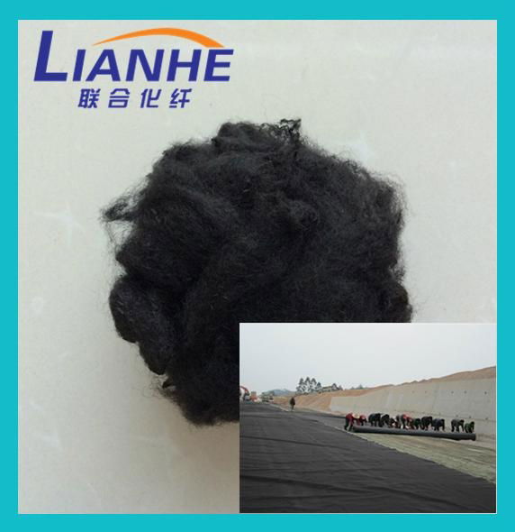 factory sell recycled black color polyester staple fiber 3