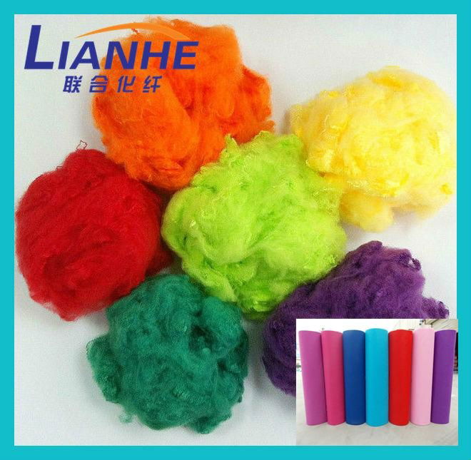 factory sell recycled black color polyester staple fiber 4
